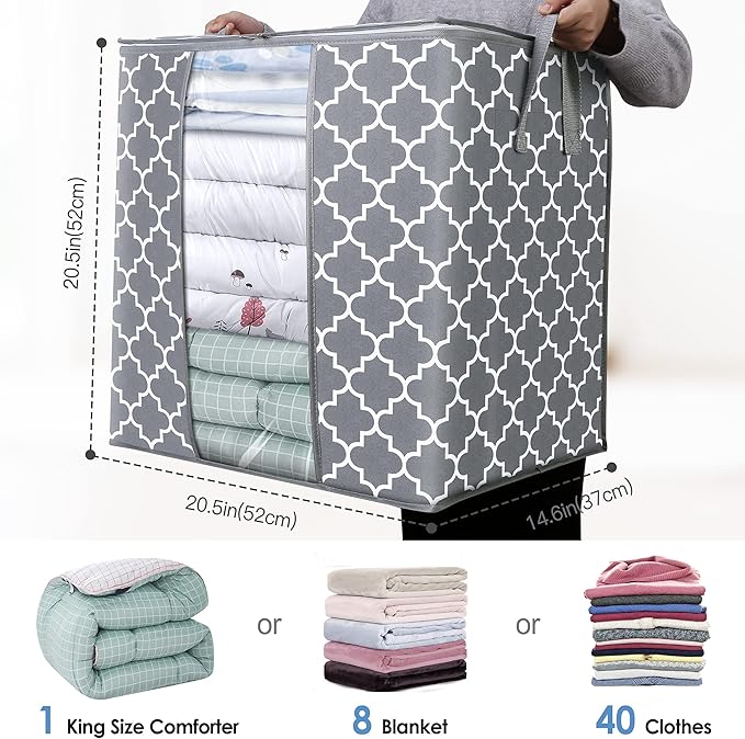 Storage Bags 4 Pack/100L Large Blanket Clothes Organization and Storage