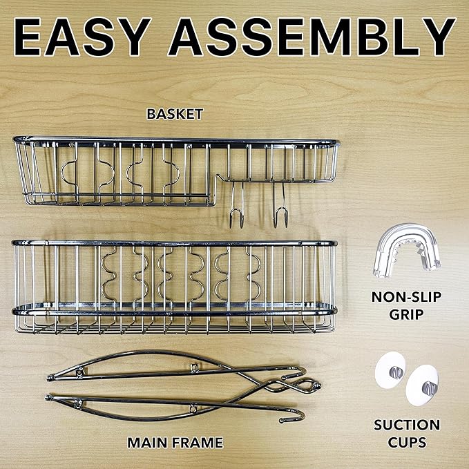 Simple Houseware Stainless Steel Bathroom Hanging Shower Head Caddy Organizer