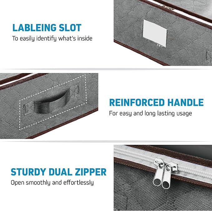 Under Bed Storage Bins, Pack Of 4 Under The Bed Storage Containers For Clothes