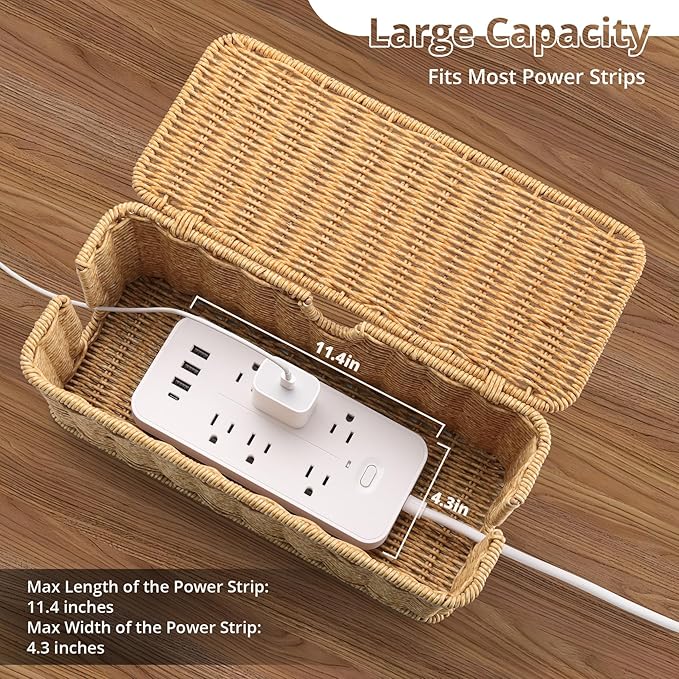 Handmade Cable Management Box Brown