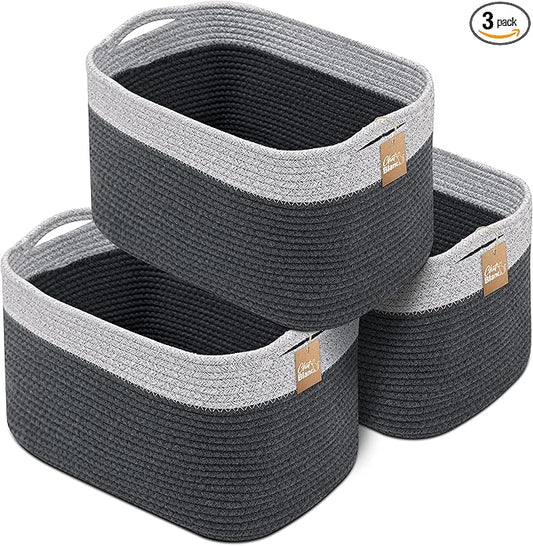 BLANC Cotton Rope Baskets for Organizing I Storage Baskets for Shelves