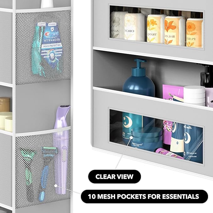 Simple Houseware Large Heavy Duty Over the Door Organizer with 5 Clear Window